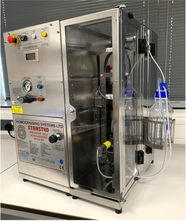 Homogeneizador de laboratorio para nanoencapsulación