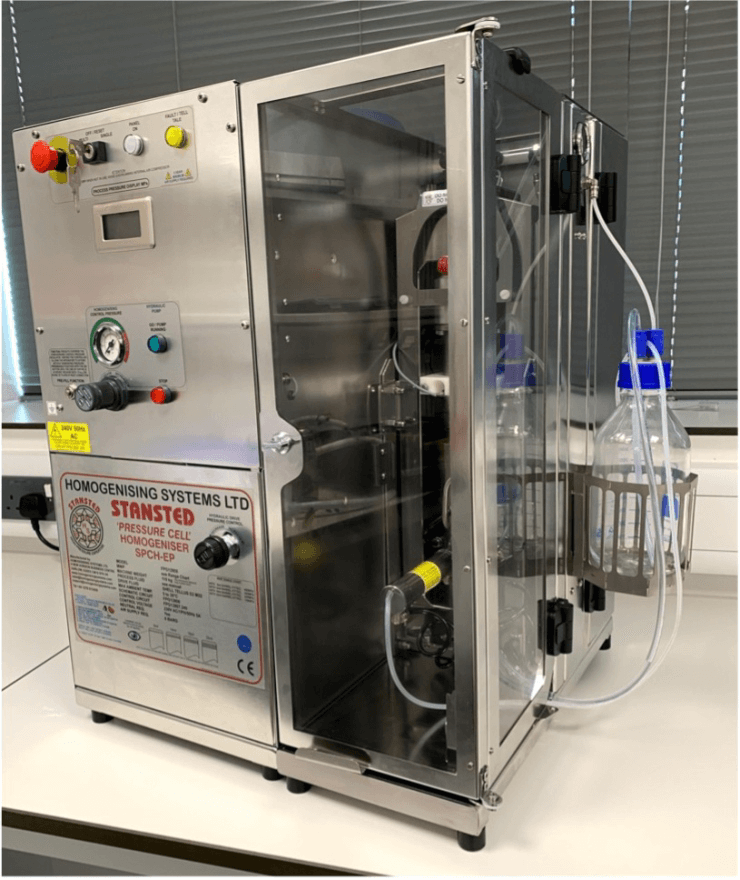Lab homogenizer for fermentation science research.